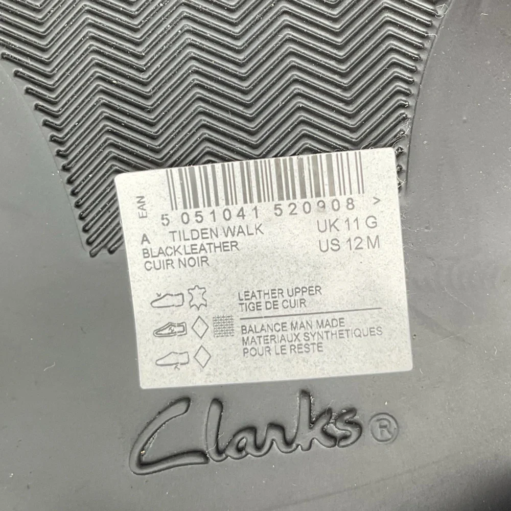 NWT Clarks Black‎ Leather Oxfords size 12M